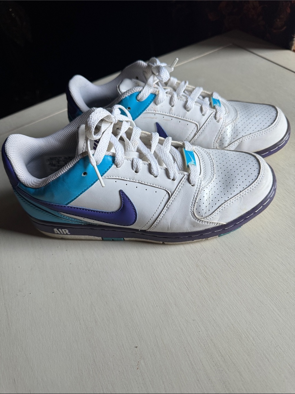 Nike Women’s White Blue Purple Low-Top Air Sneakers